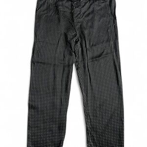 Black & Tan 100% Silk Polka Dot Trousers